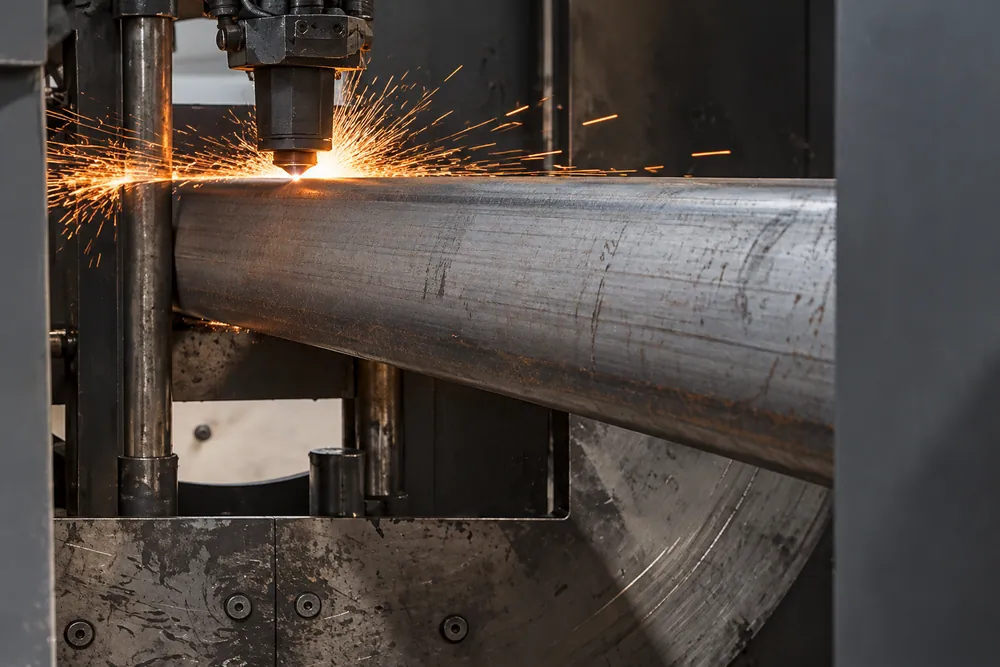 Tăiere laser a unei țevi în fabrica Innosteel