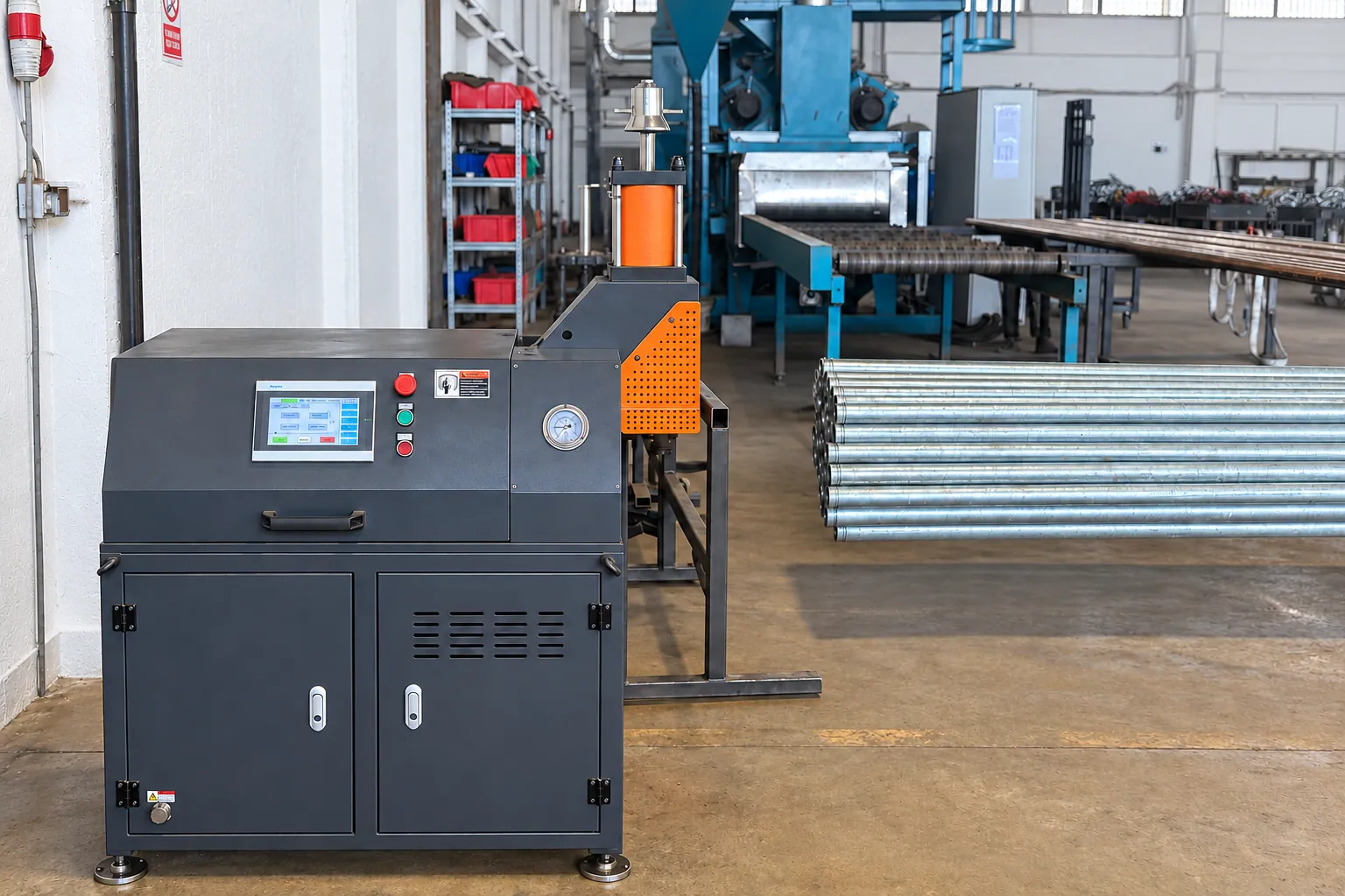 Mașină automată pentru canelarea țevilor în fabrica Innosteel